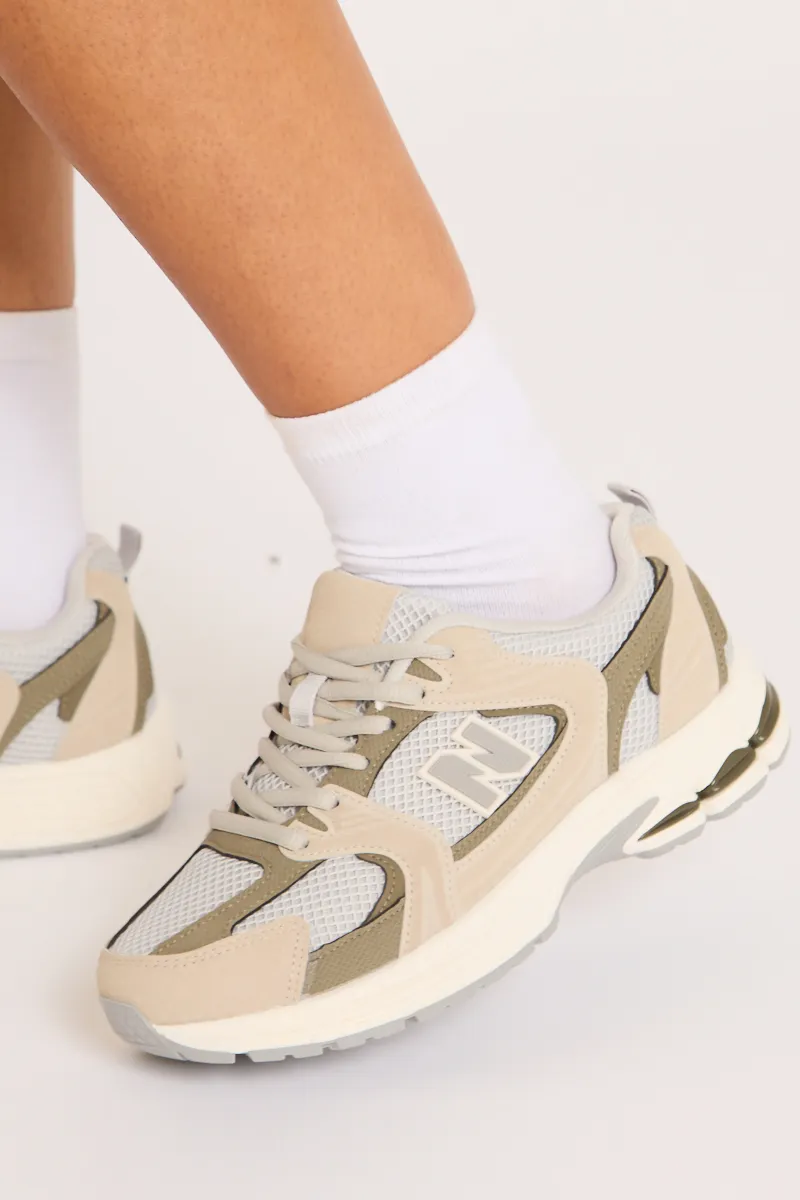 Grey Mesh Detail Chunky Trainers - Janette sold by Rebellious Fashion product image thumbnail 2
