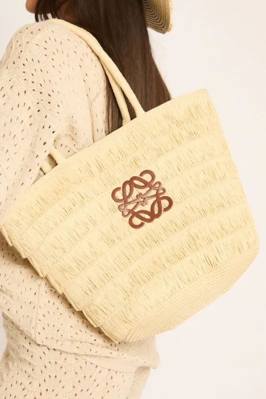 Beige Woven Straw Motif Tote Bag - Tayla made by Rebellious Fashion