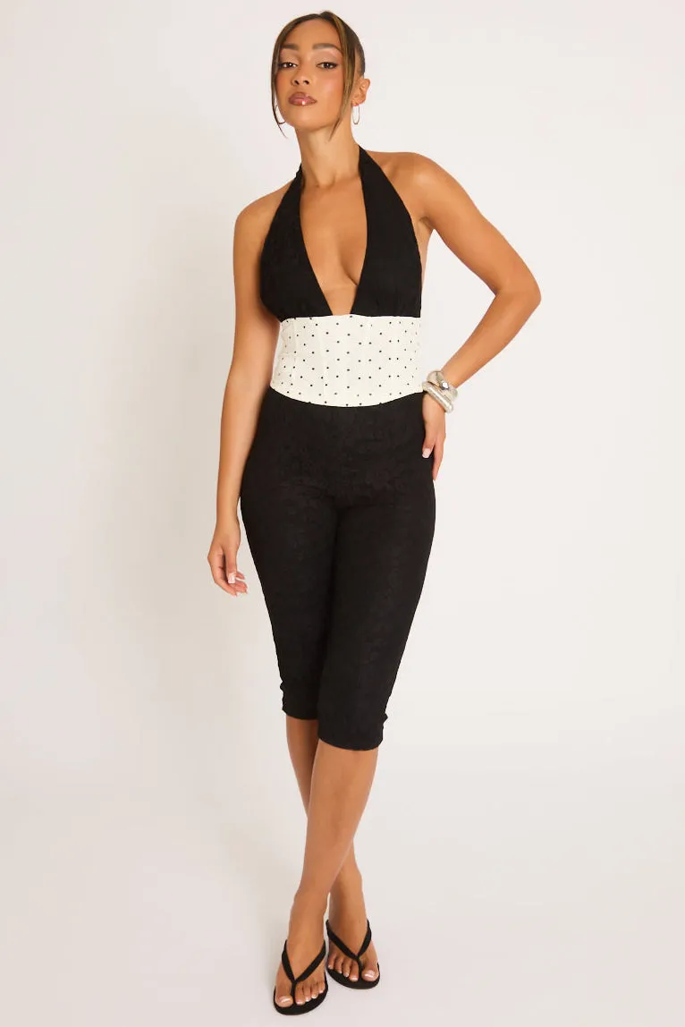 Black Lace Capri Pants - Tallulah sold by Rebellious Fashion product image thumbnail 2