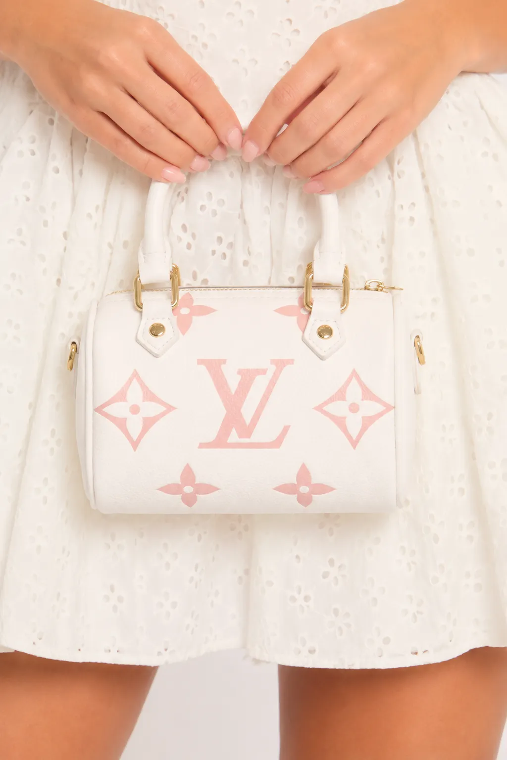 White Monogram Top Handle Mini Bag - Nelson sold by Rebellious Fashion product image thumbnail 2