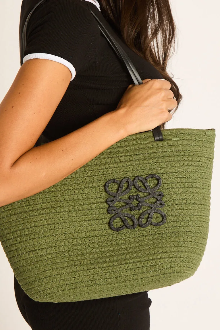 Khaki Woven Logo Detail Beach Bag - Latoya sold by Rebellious Fashion product image thumbnail 4