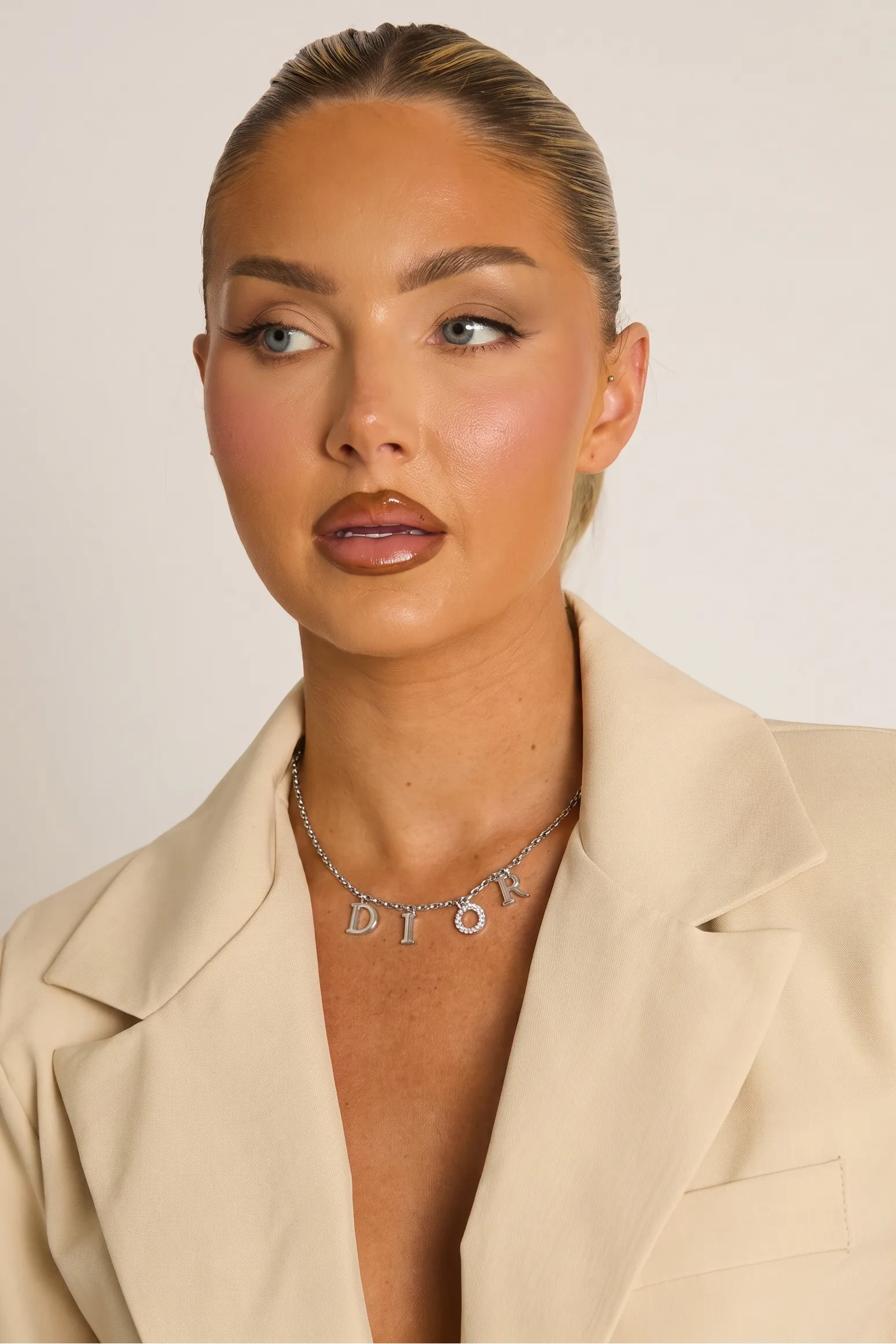 Silver Diamante Detail Charm Necklace - Tiegan sold by Rebellious Fashion product image thumbnail 3