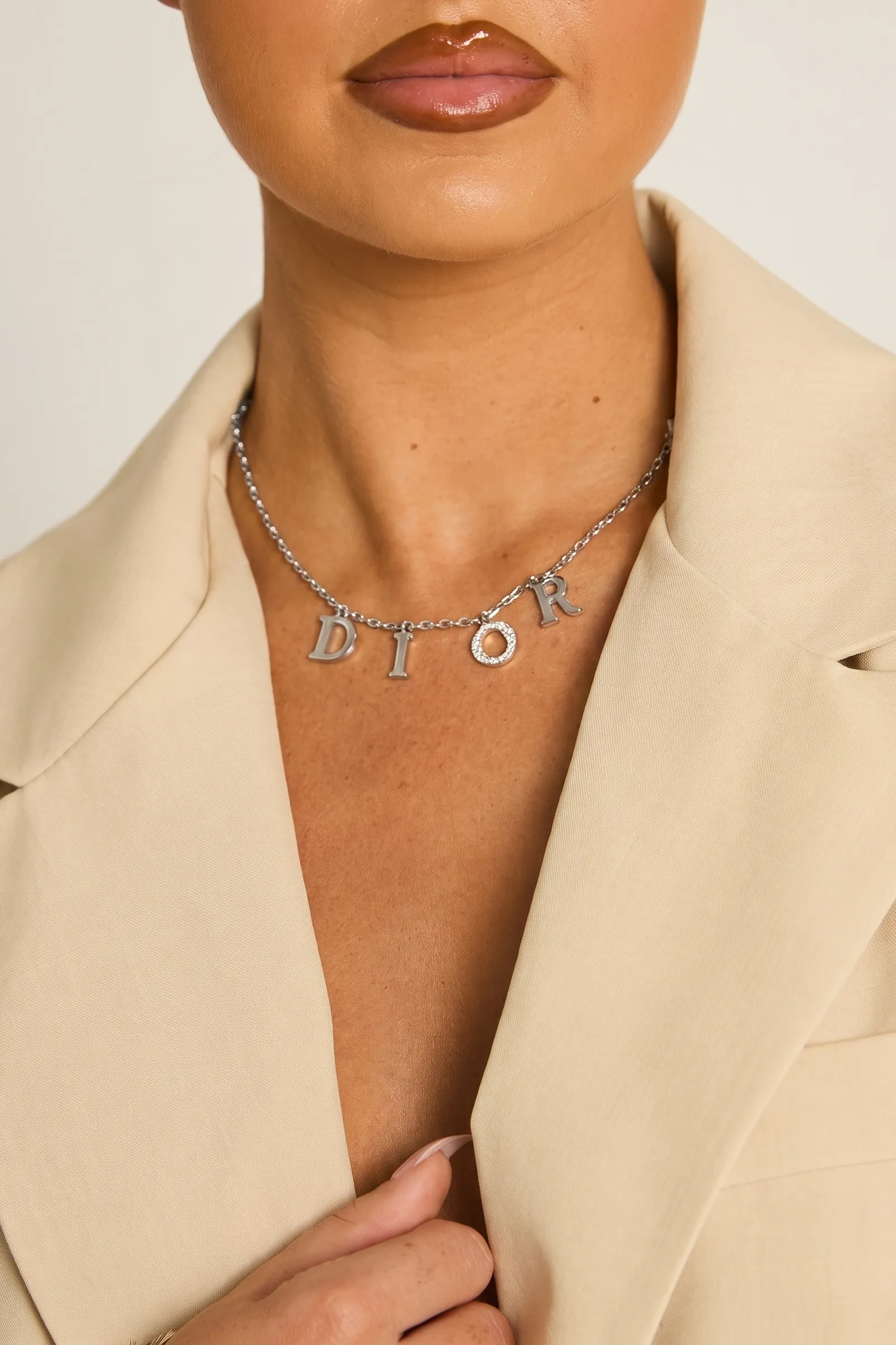 Silver Diamante Detail Charm Necklace - Tiegan sold by Rebellious Fashion product image thumbnail 2