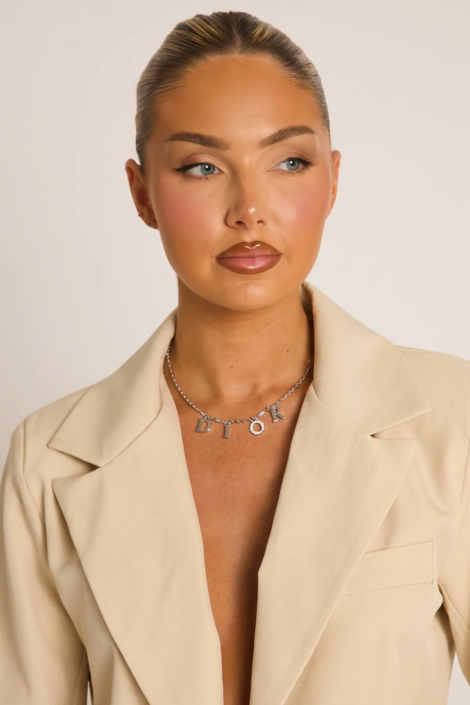 Silver Diamante Detail Charm Necklace - Tiegan sold by Rebellious Fashion product image thumbnail 5