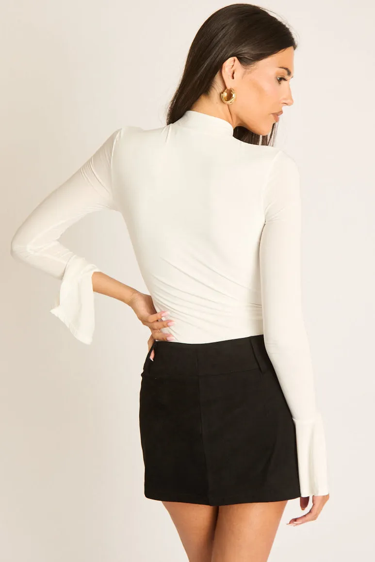 White High Neck Long Sleeve Bodysuit - Saffron sold by Rebellious Fashion product image thumbnail 5