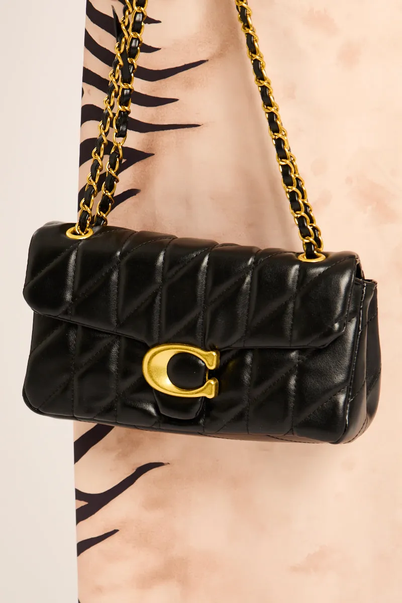Black Quilted Faux Leather Shoulder Bag - Zeta sold by Rebellious Fashion product image thumbnail 2