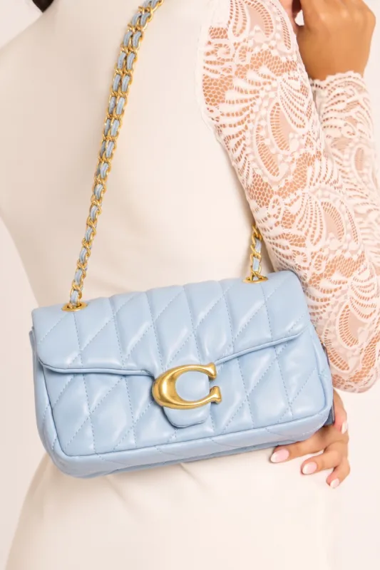 Blue Quilted Faux Leather Shoulder Bag - Zeta made by Rebellious Fashion