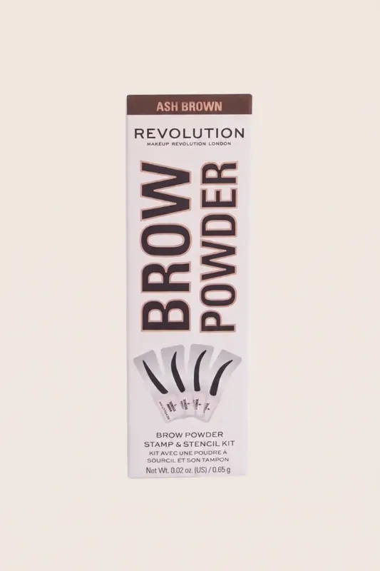 Revolution Brow Powder Stamp & Stencil Kit Ash Brown made by Rebellious Fashion