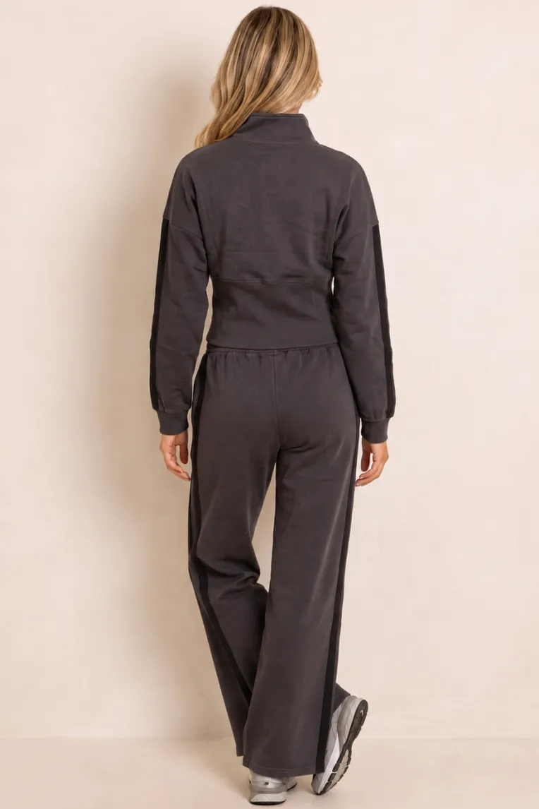 Slate Grey Corset Fit Jacket and Jogger Loungewear Co-ord Set - Saige sold by Rebellious Fashion product image thumbnail 4