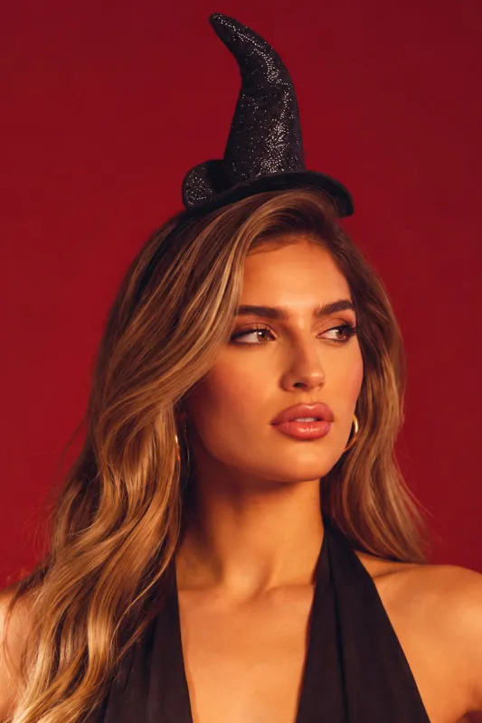 Black Witch Hat Headband - Della made by Rebellious Fashion