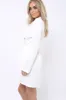White Button Detail Blazer Dress - Kayleigh sold by Rebellious Fashion