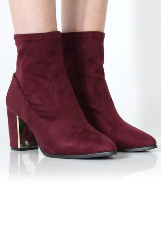Bay Wine Suede Ankle Boots sold by Rebellious Fashion