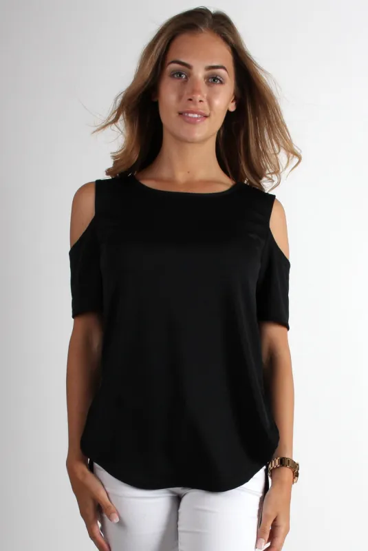 Roxie Black Cut Out Top sold by Rebellious Fashion