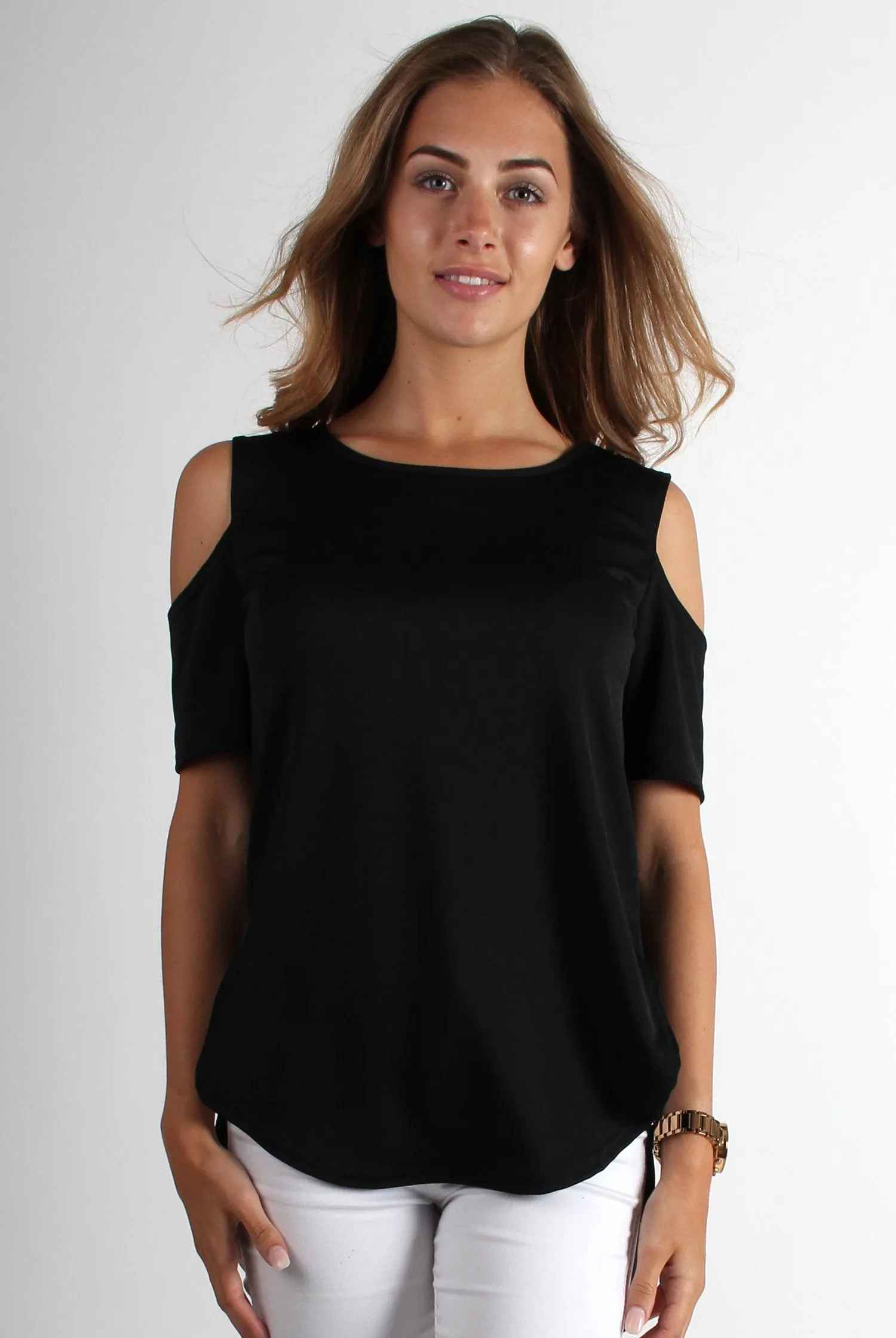 Roxie Black Cut Out Top sold by Rebellious Fashion