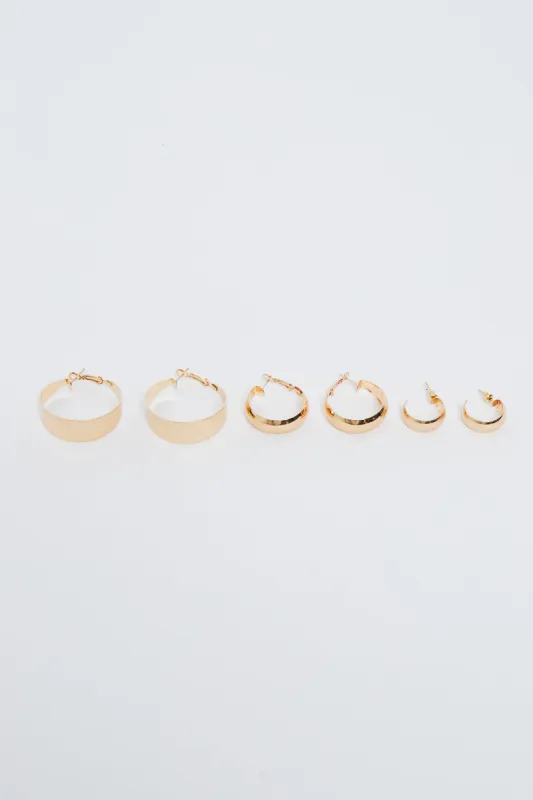 Gold Multi Style Hoop Pack - Pia sold by Rebellious Fashion