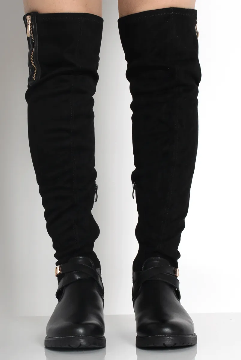 Tori Black Suede Over The Knee Boots sold by Rebellious Fashion product image thumbnail 2