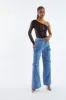 Light Blue Cargo Pocket Straight Leg Jeans - Mylah sold by Rebellious Fashion