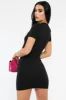 Black Lace Up Front Detail Mini Dress - Charvi sold by Rebellious Fashion