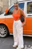 Orange Distressed Knit Crop Top - Dani sold by Rebellious Fashion