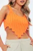 Orange Distressed Knit Crop Top - Dani sold by Rebellious Fashion