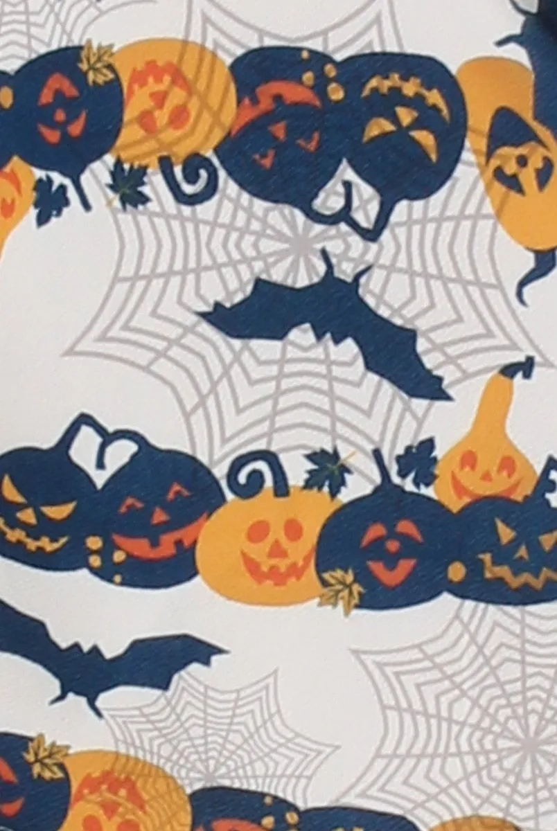 White Halloween Pumpkin & Bats Swing Dress - Sabrina sold by Rebellious Fashion product image thumbnail 5