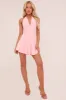 Pink Halter Plunge Neck Mini Dress - Pippa sold by Rebellious Fashion