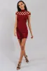Wine Cage High Neck Bodycon Dress- Kade sold by Rebellious Fashion