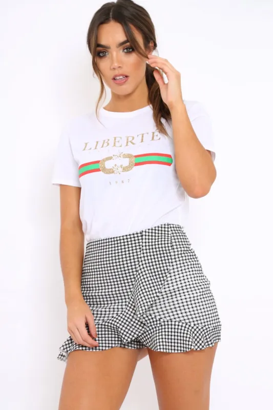 White Liberte Slogan T-shirt - Eleanor sold by Rebellious Fashion