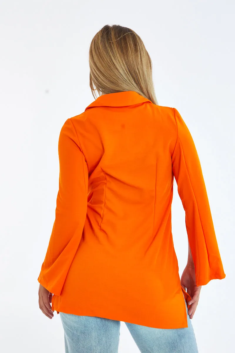 Orange Slit Detail Oversized Longline Blazer - Sibyl sold by Rebellious Fashion product image thumbnail 4