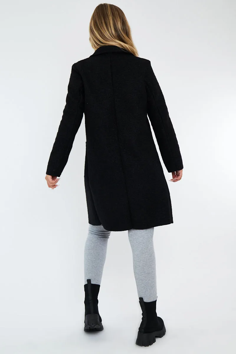 Black Mid Length Teddy Coat - Madelin sold by Rebellious Fashion product image thumbnail 3