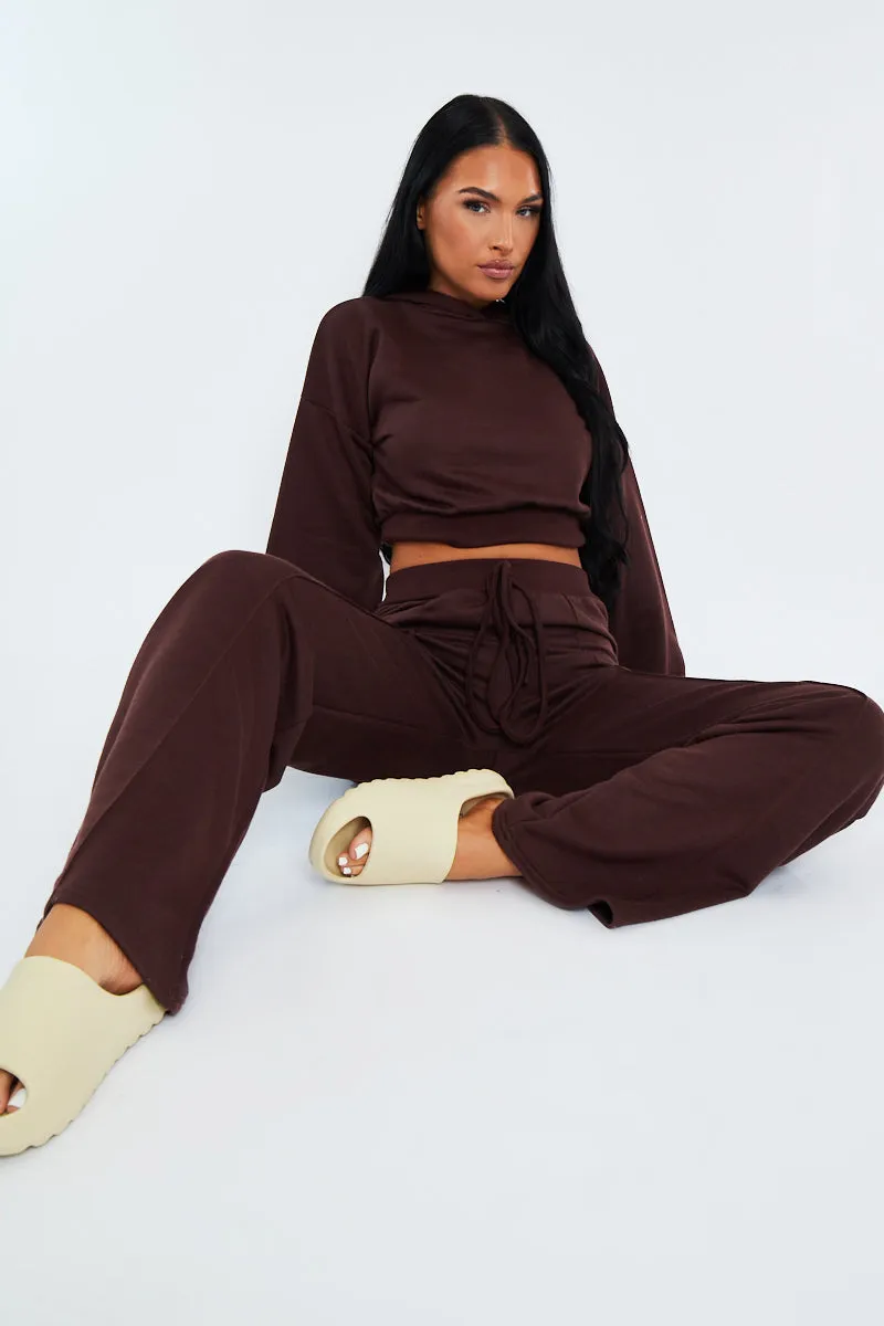 Chocolate Seam Front Wide Leg Joggers - Wren sold by Rebellious Fashion product image thumbnail 4