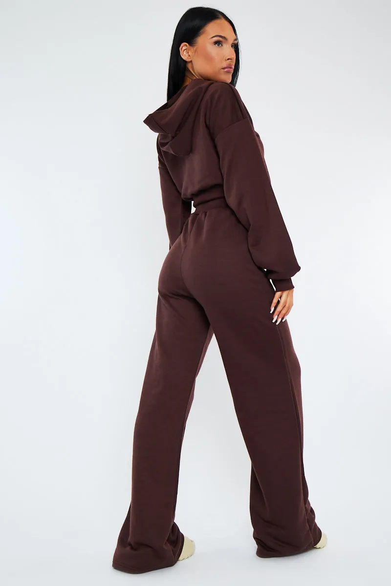 Chocolate Seam Front Wide Leg Joggers - Wren sold by Rebellious Fashion product image thumbnail 3