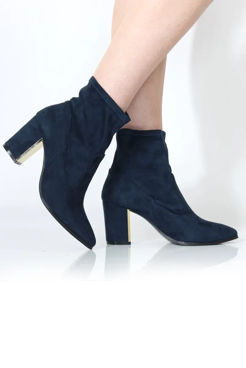 Bay Navy Suede Ankle Boots sold by Rebellious Fashion product image thumbnail 2