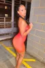 Orange Ombre Strappy Lace Detail Bodycon Mini Dress - Pari sold by Rebellious Fashion