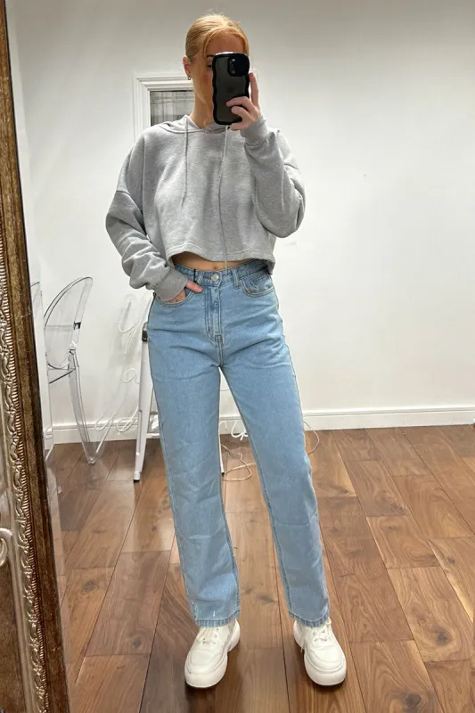 Light Blue High Waist Wide Leg Jeans - Samara sold by Rebellious Fashion