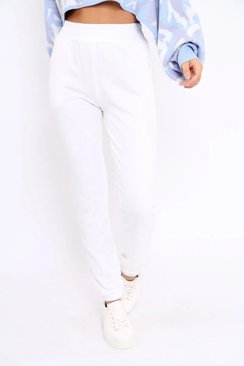 White Elasticated Waist Joggers - Trina sold by Rebellious Fashion product image thumbnail 4