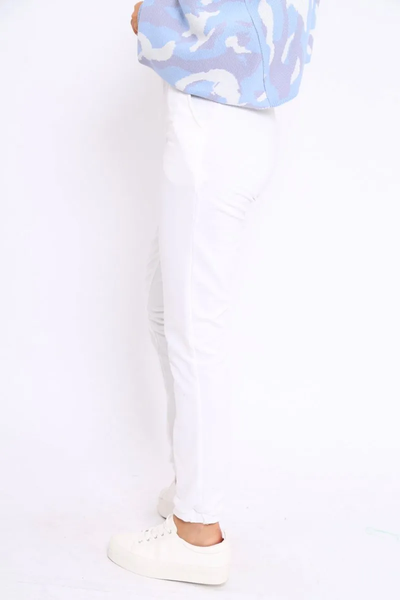 White Elasticated Waist Joggers - Trina sold by Rebellious Fashion product image thumbnail 5