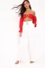 White Belted High Waist Wide Leg Trousers - Elianny sold by Rebellious Fashion