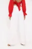 White Belted High Waist Wide Leg Trousers - Elianny sold by Rebellious Fashion