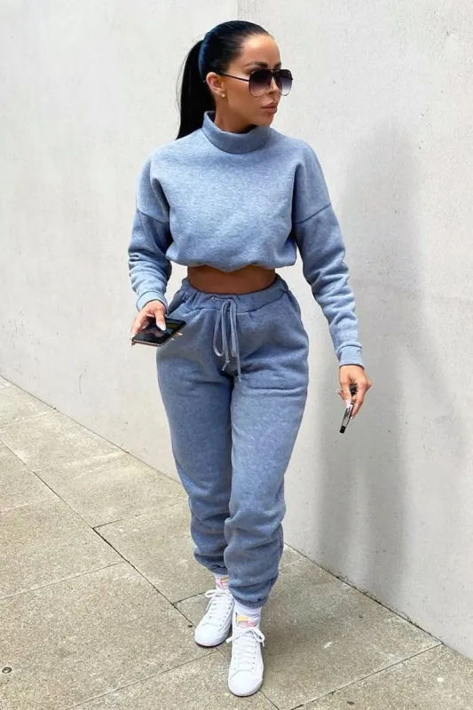 Grey Drawstring Waist Jumper and Joggers Co-ord - Kayla sold by Rebellious Fashion