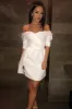 White Belted Bardot Skater Dress - Jencie sold by Rebellious Fashion