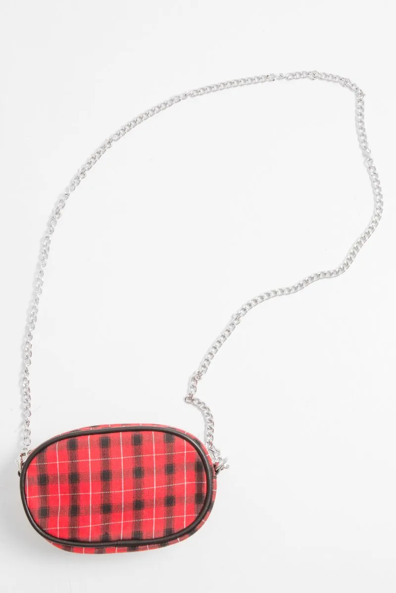 Red Black Plaid Bum Bag - Keyra sold by Rebellious Fashion product image thumbnail 5