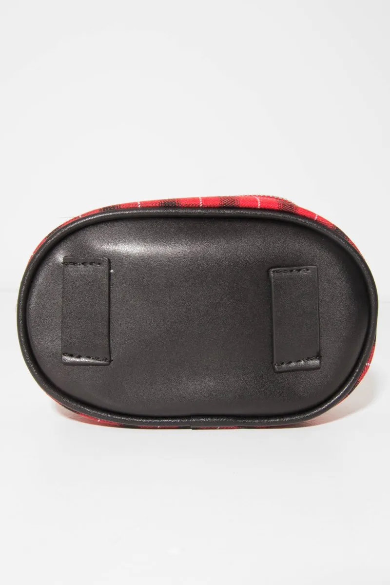 Red Black Plaid Bum Bag - Keyra sold by Rebellious Fashion product image thumbnail 4