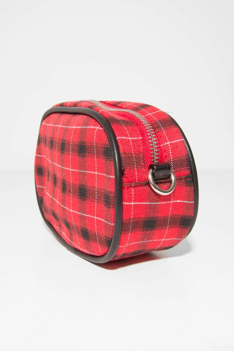 Red Black Plaid Bum Bag - Keyra sold by Rebellious Fashion product image thumbnail 2