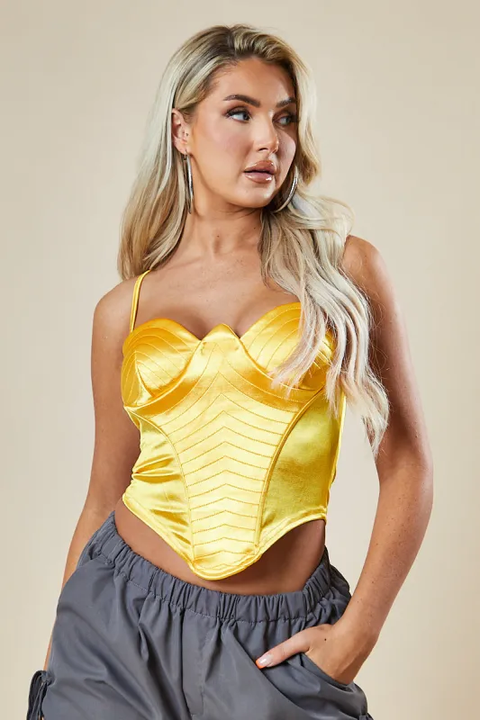 Yellow Corset Detail Top - Magnolia sold by Rebellious Fashion