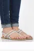 Silver Sparkle Sling Back Sandals- Lula sold by Rebellious Fashion