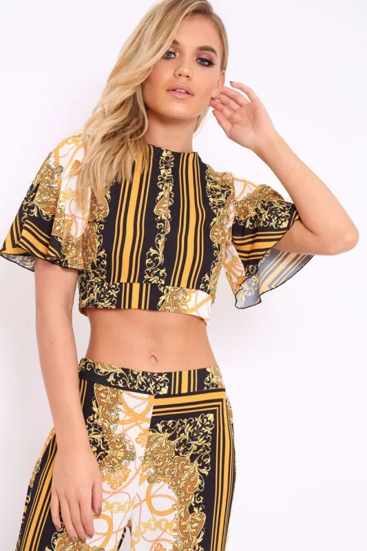 Scarf Print Crop Top - Suzie sold by Rebellious Fashion
