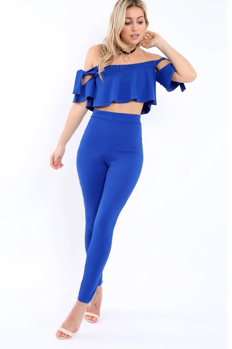 Royal Blue Trousers and Crop Top Co-ord - Daizy sold by Rebellious Fashion product image thumbnail 3
