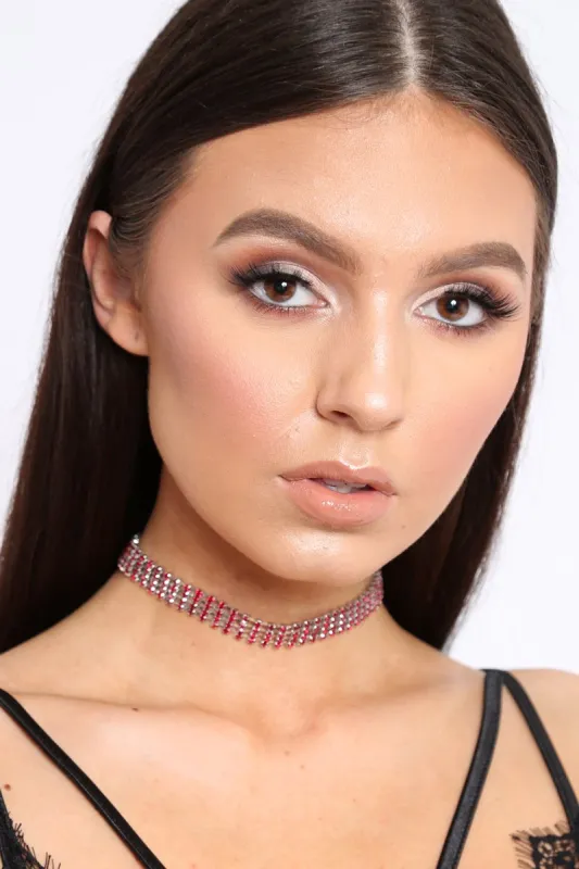 Red Diamante Choker - Kalbir sold by Rebellious Fashion