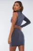 Charcoal Grey Cut Out Mini Dress - Halle sold by Rebellious Fashion